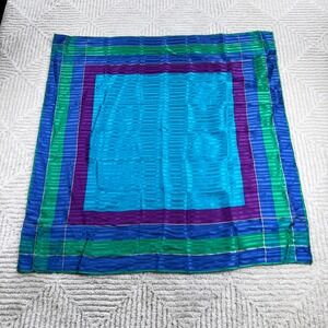 Adrienne Vittadini Scarf Multi Colorblock Jewel Tone Vintage 90s Vibrant 80s